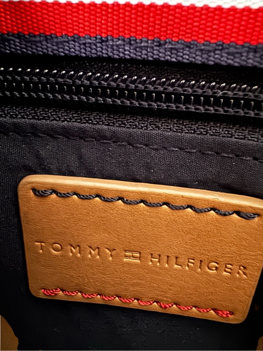 Tommy Hilfiger Navy, White & Red Signature Canvas Tote - Picture 5 of 5